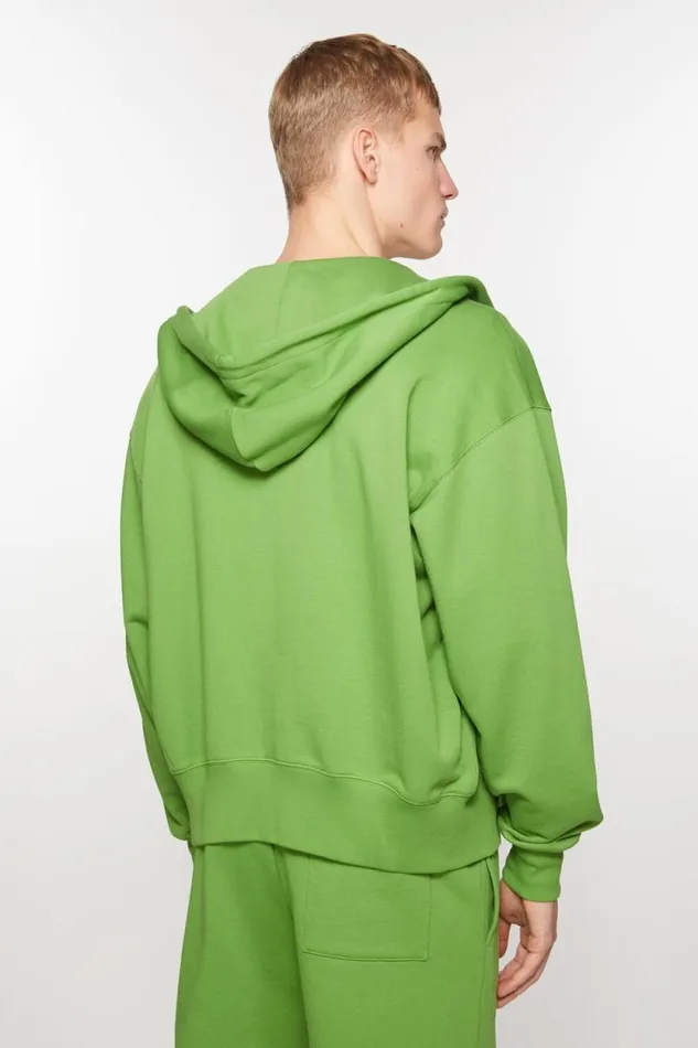 Acne Studios Hooded Zip Sweater Herb Green Men Sweatshirts