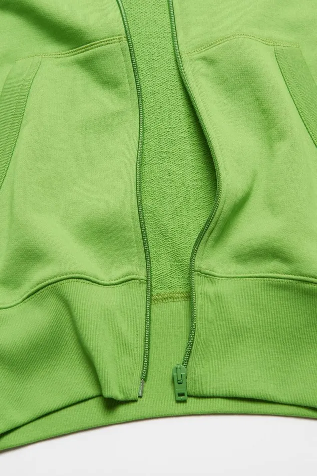 Acne Studios Hooded Zip Sweater Herb Green Men Sweatshirts