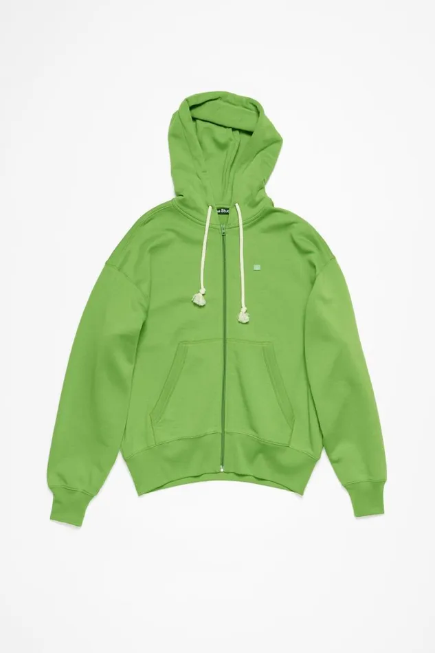 Acne Studios Hooded Zip Sweater Herb Green Men Sweatshirts