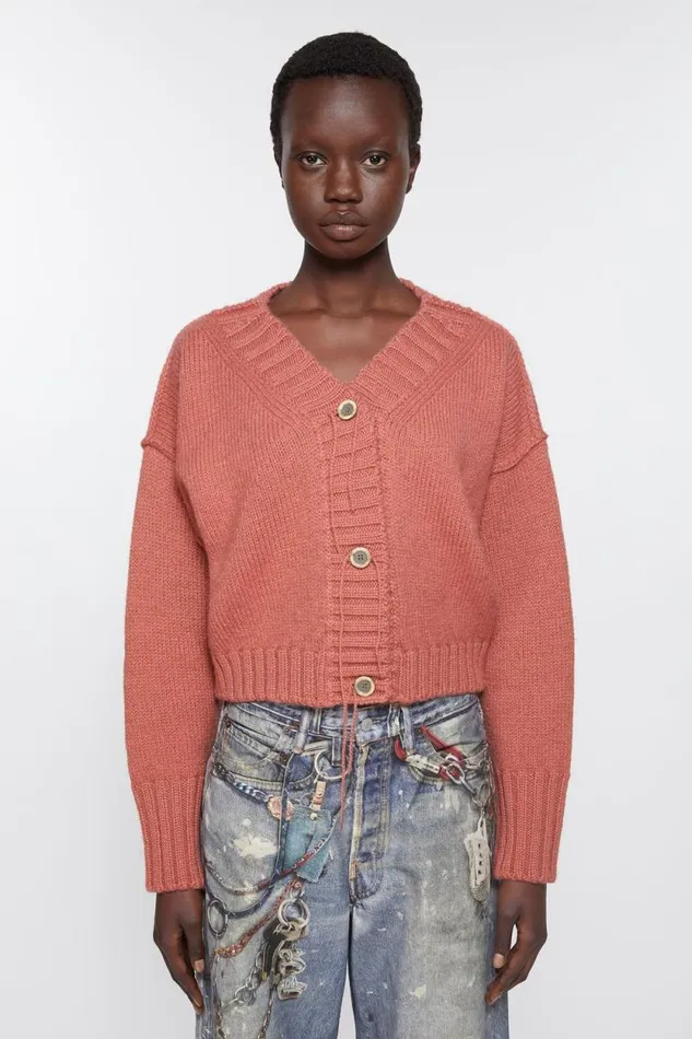 Acne Studios Knit Cardigan Faded Pink Women Knitwear
