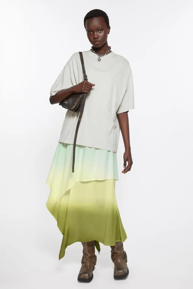 Acne Studios Layered Tshirt Dress Pastel Yellow Women Dresses Acne Studios Layered Tshirt Dress Pastel Yellow Women Dresses