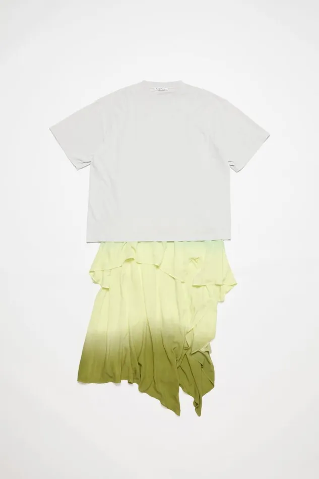 Acne Studios Layered Tshirt Dress Pastel Yellow Women Dresses Acne Studios Layered Tshirt Dress Pastel Yellow Women Dresses