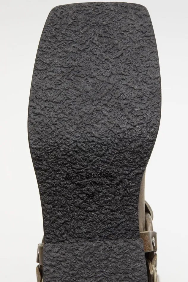 Acne Studios Leather Buckle Boots Greige Women Shoes Acne Studios Leather Buckle Boots Greige Women Shoes
