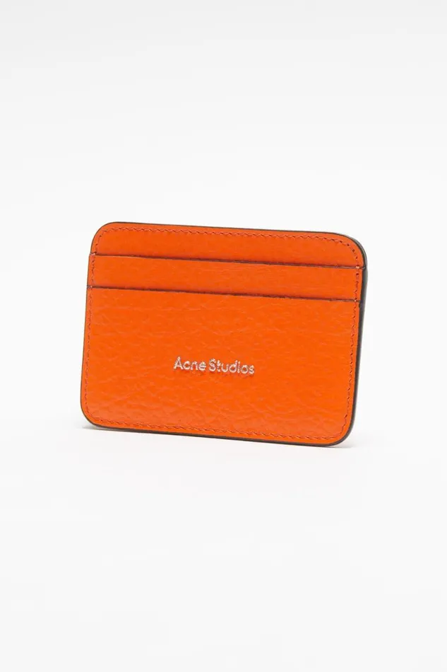 Acne Studios Leather Card Holder Bright Orange Men Small Leather Goods Acne Studios Leather Card Holder Bright Orange Men Small Leather Goods