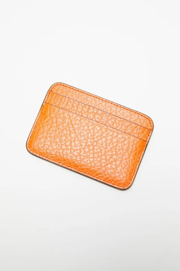 Acne Studios Leather Card Holder Bright Orange Men Small Leather Goods Acne Studios Leather Card Holder Bright Orange Men Small Leather Goods