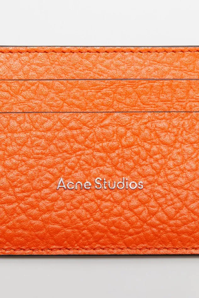 Acne Studios Leather Card Holder Bright Orange Men Small Leather Goods Acne Studios Leather Card Holder Bright Orange Men Small Leather Goods
