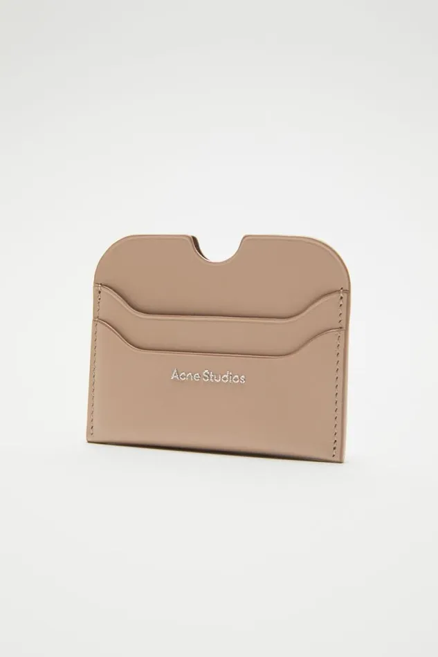 Acne Studios Leather Card Holder Taupe Beige Women Small Leather Goods Acne Studios Leather Card Holder Taupe Beige Women Small Leather Goods