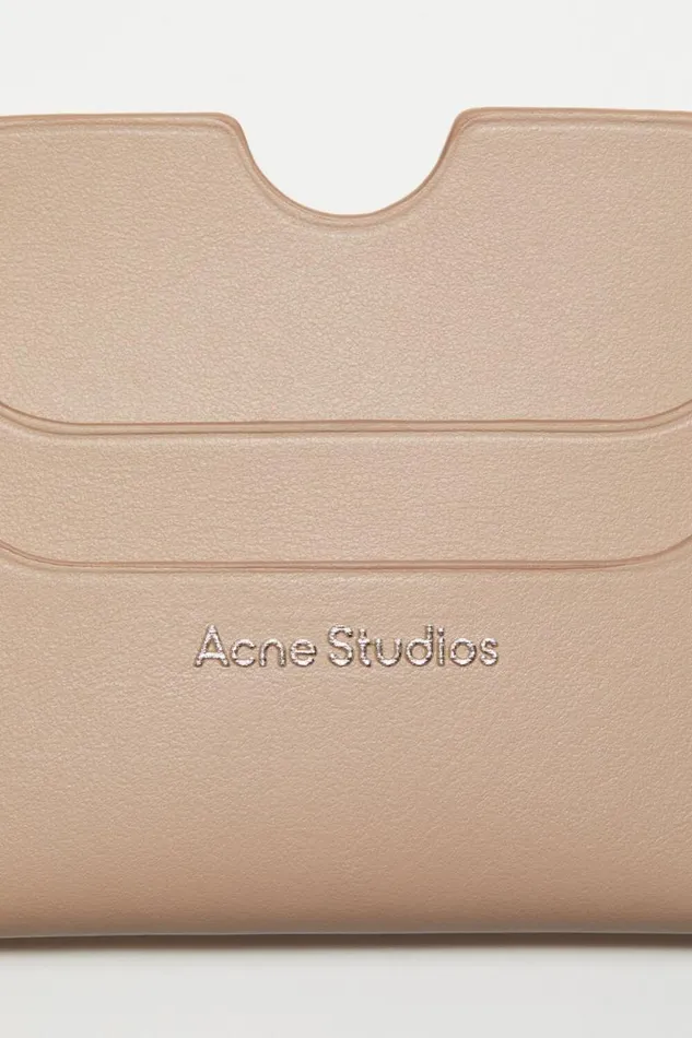 Acne Studios Leather Card Holder Taupe Beige Women Small Leather Goods Acne Studios Leather Card Holder Taupe Beige Women Small Leather Goods