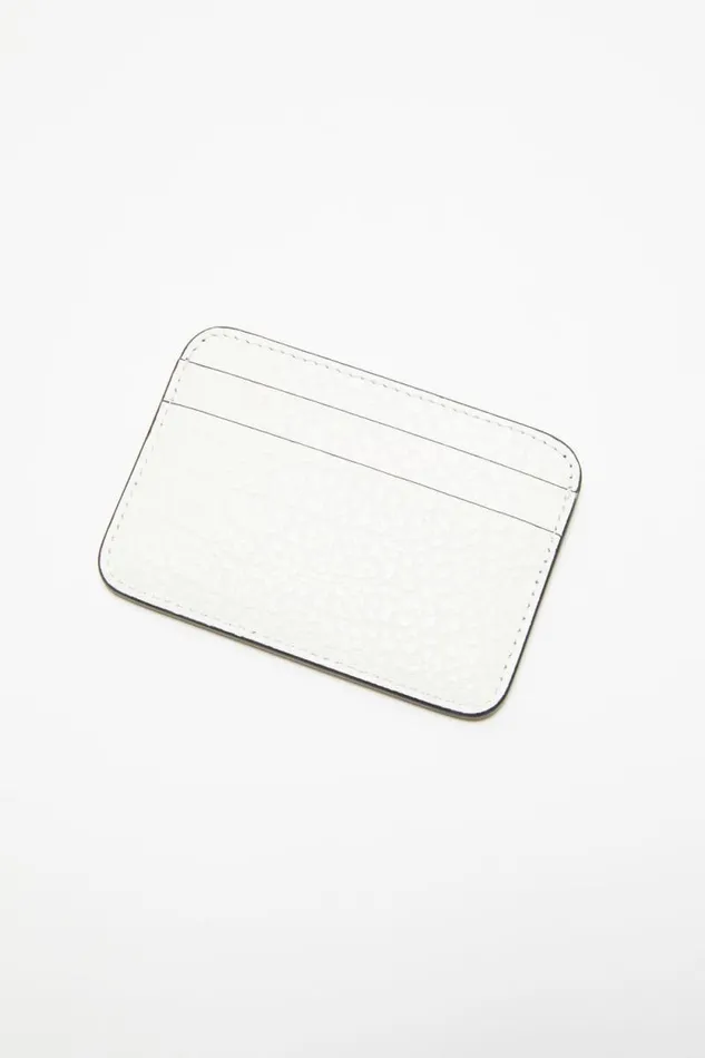Acne Studios Leather Card Holder White Women Small Leather Goods