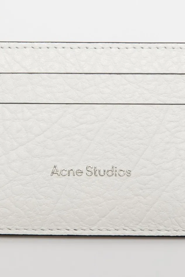 Acne Studios Leather Card Holder White Women Small Leather Goods