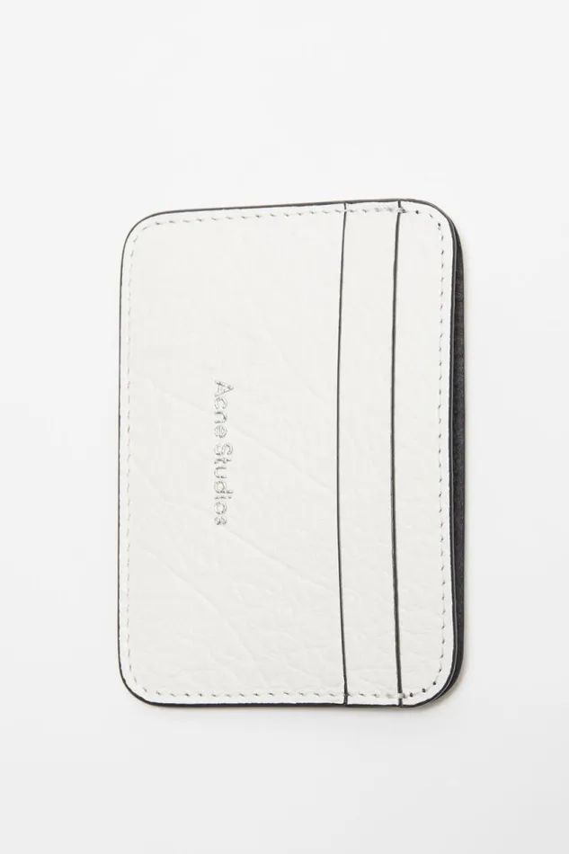 Acne Studios Leather Card Holder White Women Small Leather Goods