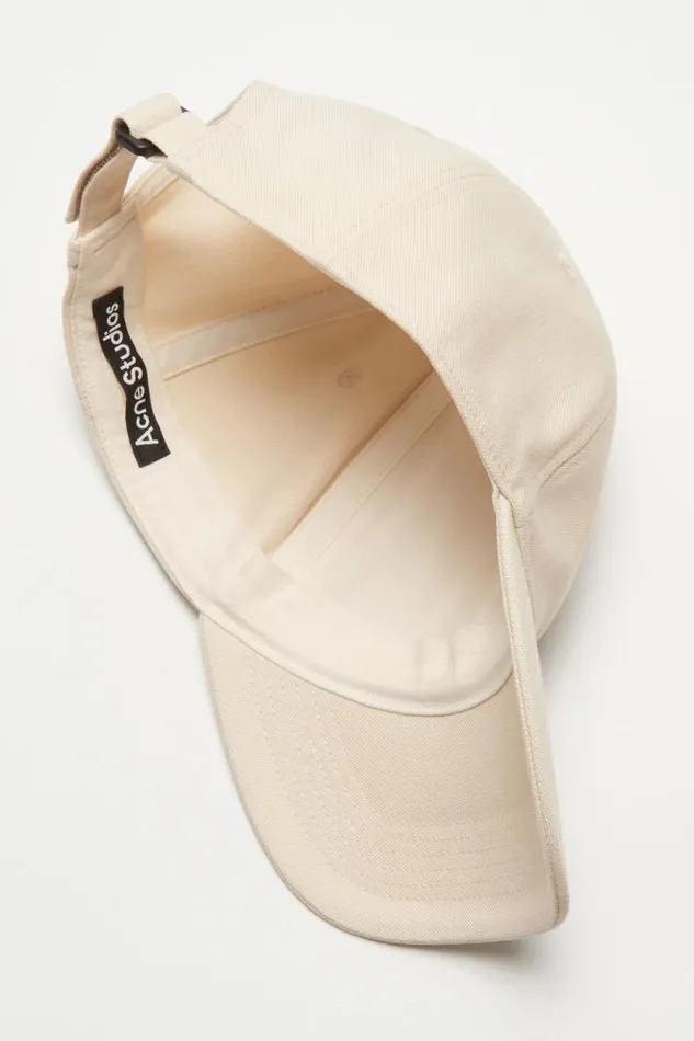 Acne Studios Leather Face Patch Cap Oatmeal Melange Women Face Collection