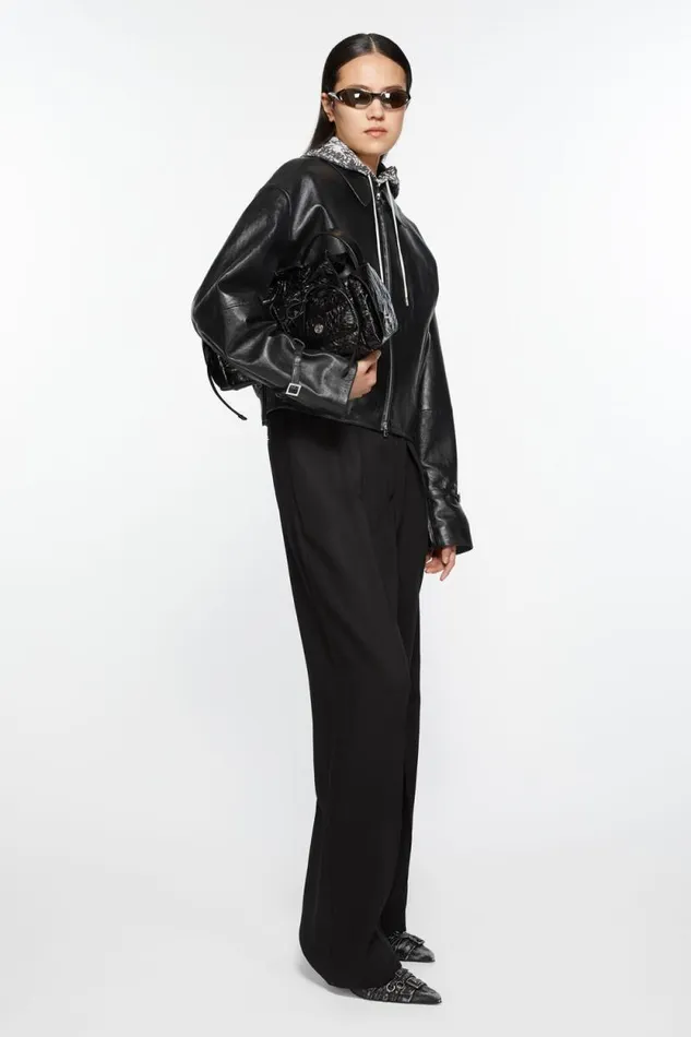 Acne Studios Leather Jacket Black Women Outerwear