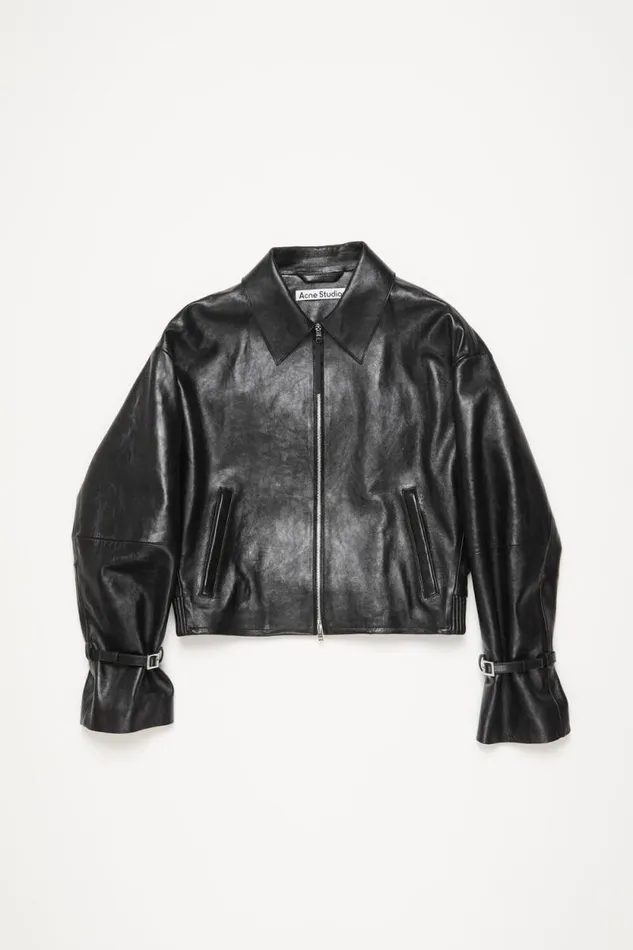 Acne Studios Leather Jacket Black Women Outerwear