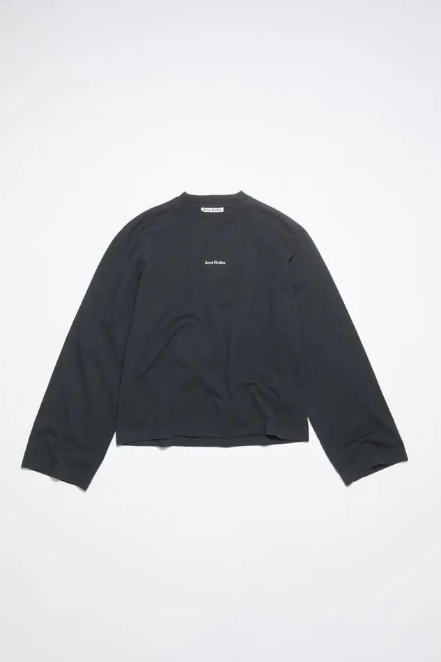 Acne Studios Logo Long Sleeve Tshirt Black Women Tshirts