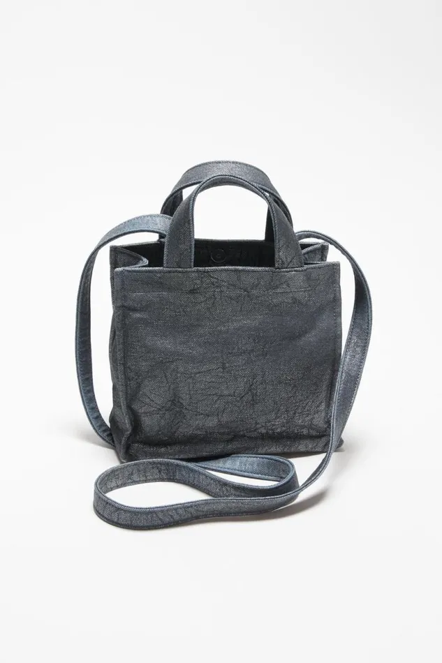 Acne Studios Logo Mini Shoulder Tote Bag Silverblue Women Bags Acne Studios Logo Mini Shoulder Tote Bag Silverblue Women Bags