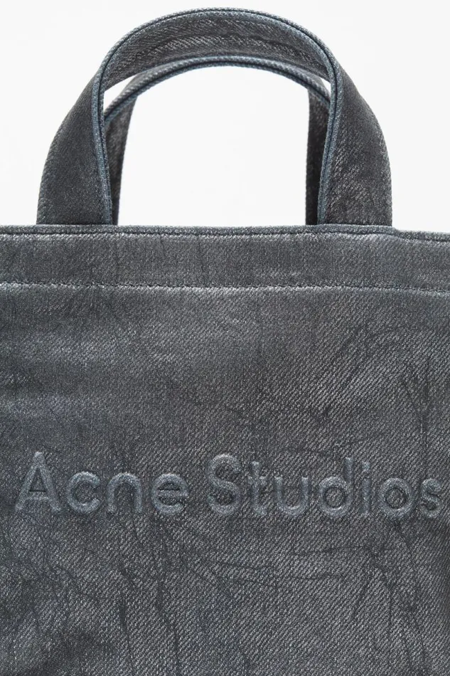 Acne Studios Logo Mini Shoulder Tote Bag Silverblue Women Bags Acne Studios Logo Mini Shoulder Tote Bag Silverblue Women Bags