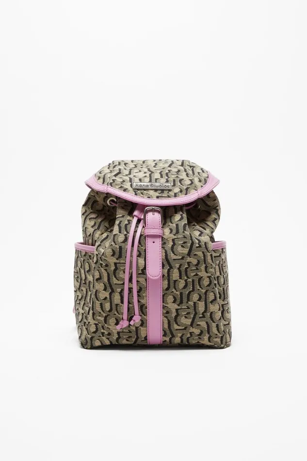 Acne Studios Mini Backpack Monogram Beigepink Men Bags
