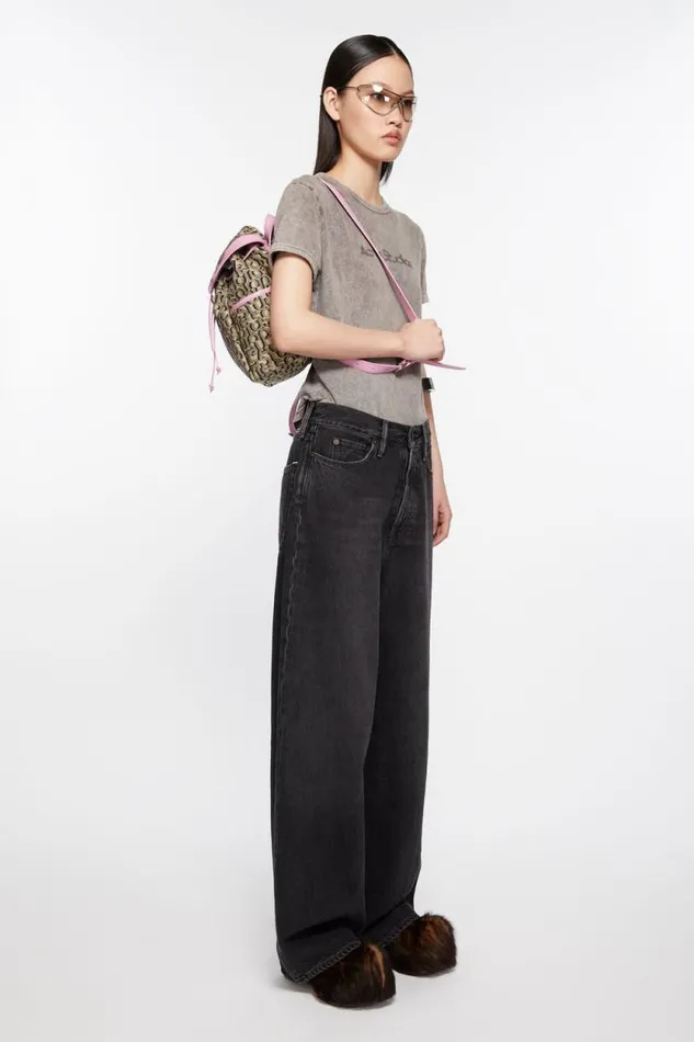 Acne Studios Mini Backpack Monogram Beigepink Men Bags Acne Studios Mini Backpack Monogram Beigepink Men Bags