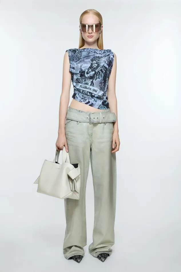 Acne Studios Musubi Midi Tote Whiteblack Men Bags
