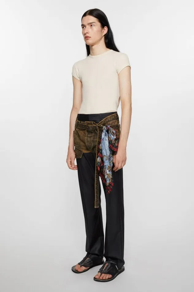 Acne Studios Print Silk Scarf Bluered Women Scarves