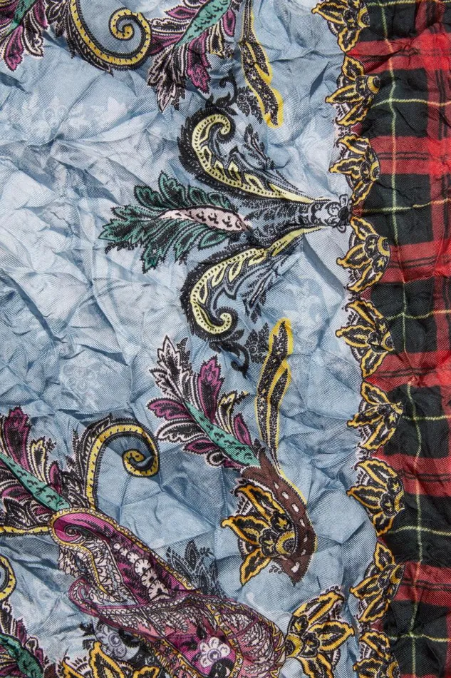 Acne Studios Print Silk Scarf Bluered Women Scarves