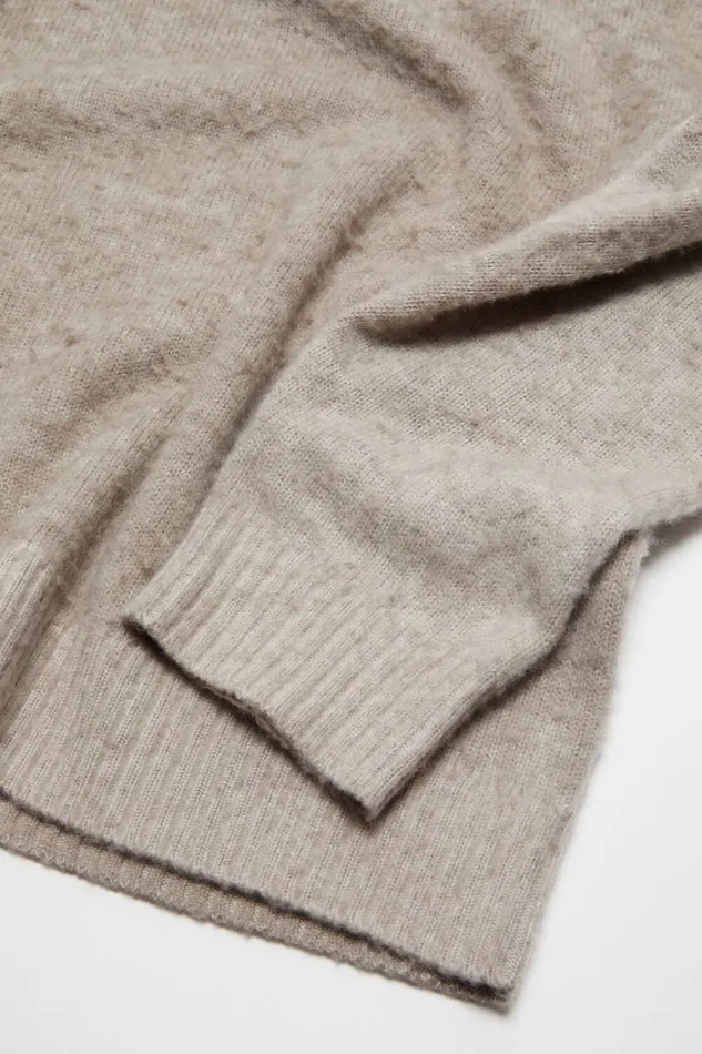 Acne Studios Printed Crewneck Jumper Beige Men Knitwear Acne Studios Printed Crewneck Jumper Beige Men Knitwear