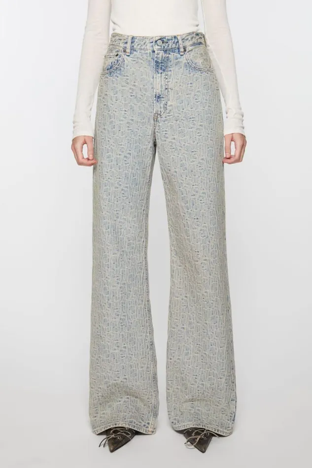 Acne Studios Relaxed Fit Jeans 8211 2022 Monogram Bluebeige Women Jeans