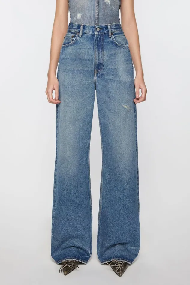 Acne Studios Relaxed Fit Jeans 8211 2022F Mid Blue Women Jeans