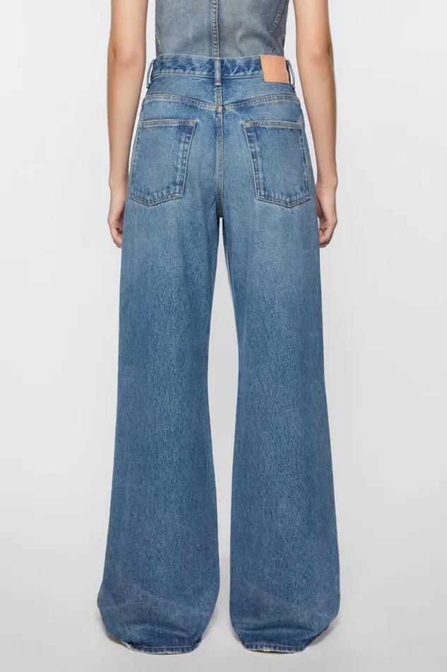 Acne Studios Relaxed Fit Jeans 8211 2022F Mid Blue Women Jeans
