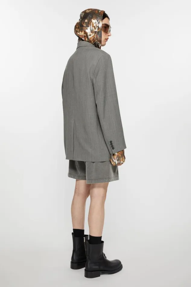 Acne Studios Relaxed Fit Suit Jacket Grey Melange Men Outerwear