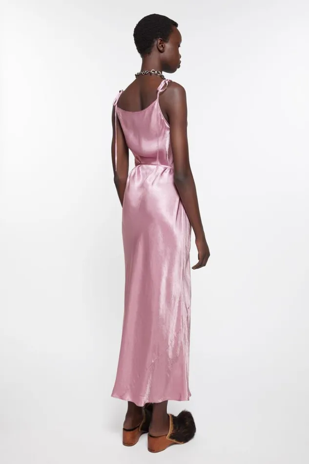 Acne Studios Satin Dress Lilac Purple Women Dresses Acne Studios Satin Dress Lilac Purple Women Dresses