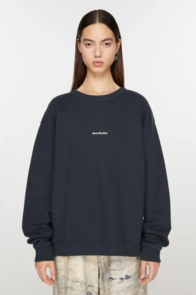 Acne Studios Stamp Logo Sweatshirt Black Women Sweatshirts