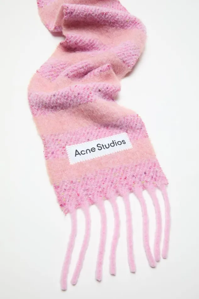 Acne Studios Stripe Alpaca Scarf 8211 Narrow Bright Pinkold Pink Women Scarves Acne Studios Stripe Alpaca Scarf 8211 Narrow Bright Pinkold Pink Women Scarves