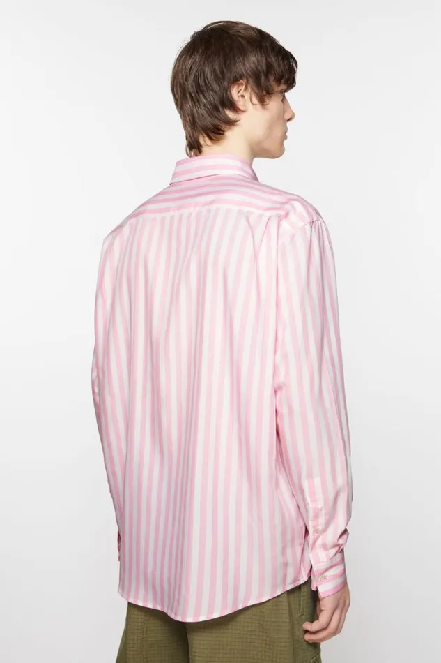 Acne Studios Stripe Buttonup Shirt Pinkwhite Men Shirts Acne Studios Stripe Buttonup Shirt Pinkwhite Men Shirts