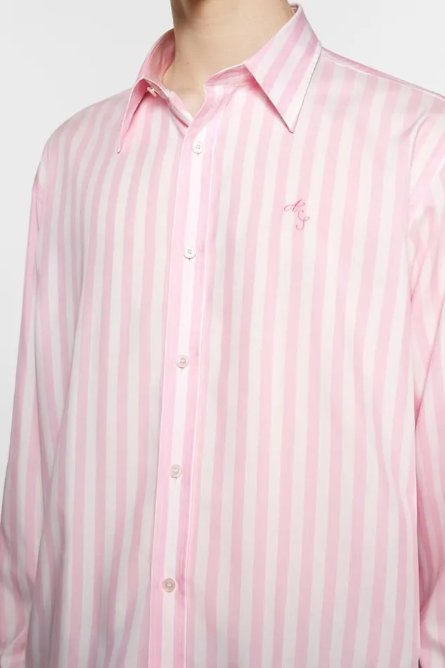 Acne Studios Stripe Buttonup Shirt Pinkwhite Men Shirts Acne Studios Stripe Buttonup Shirt Pinkwhite Men Shirts