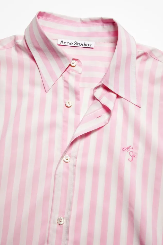 Acne Studios Stripe Buttonup Shirt Pinkwhite Men Shirts Acne Studios Stripe Buttonup Shirt Pinkwhite Men Shirts