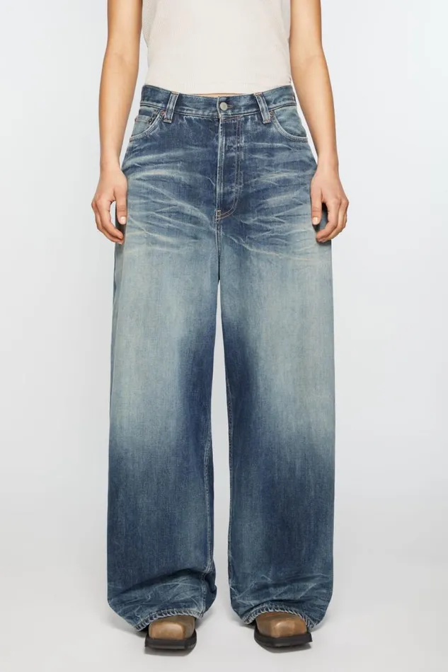 Acne Studios Super Baggy Jeans 8211 2023F Mid Blue Women Jeans