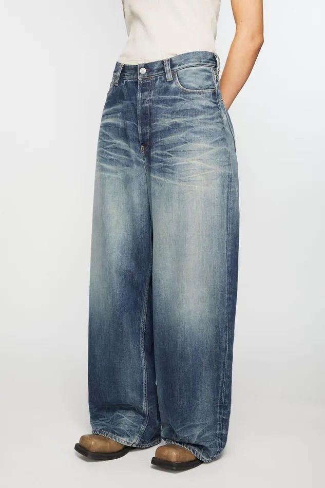 Acne Studios Super Baggy Jeans 8211 2023F Mid Blue Women Jeans Acne Studios Super Baggy Jeans 8211 2023F Mid Blue Women Jeans