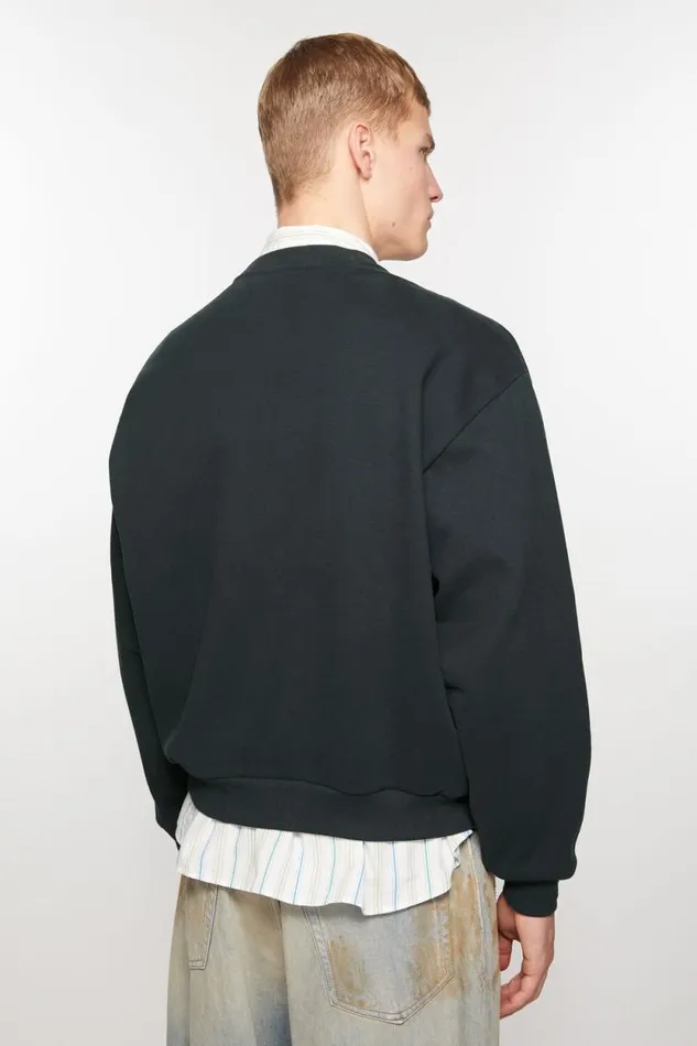Acne Studios Sweater Face Logo 8211 Regular Fit Dark Grey Women Sweatshirts Acne Studios Sweater Face Logo 8211 Regular Fit Dark Grey Women Sweatshirts