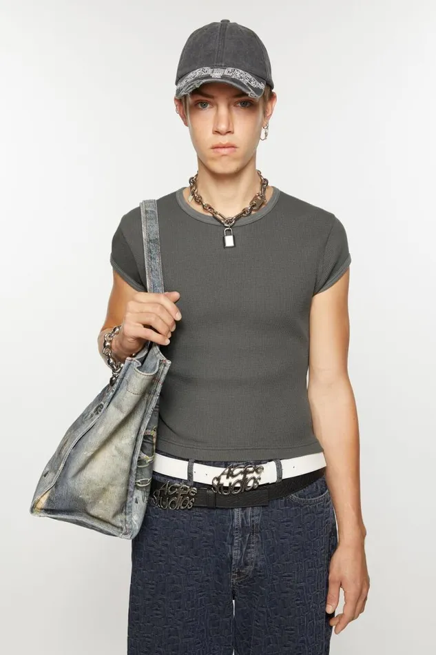 Acne Studios Tshirt 8211 Fitted Unisex Fit Faded Grey Women Tshirts