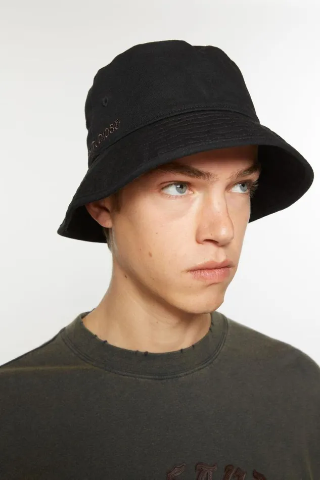 Acne Studios Twill Bucket Hat Black Men Hats Acne Studios Twill Bucket Hat Black Men Hats