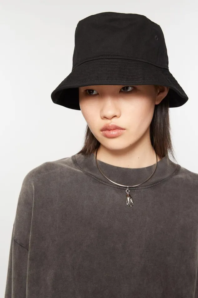 Acne Studios Twill Bucket Hat Black Men Hats Acne Studios Twill Bucket Hat Black Men Hats