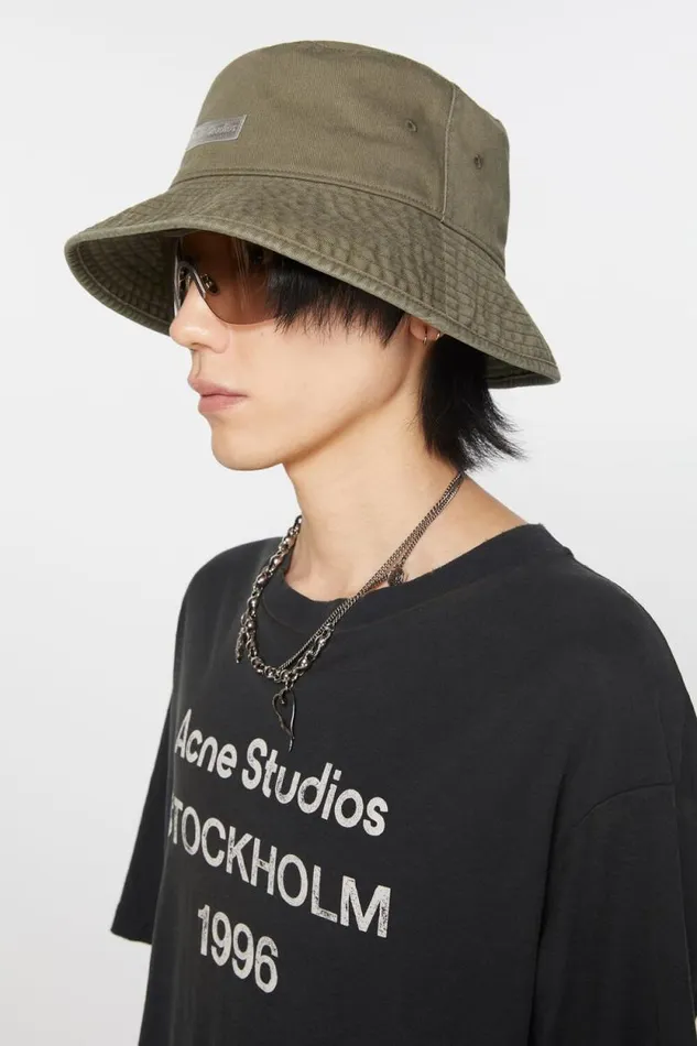 Acne Studios Twill Bucket Hat Khaki Green Women Hats Acne Studios Twill Bucket Hat Khaki Green Women Hats