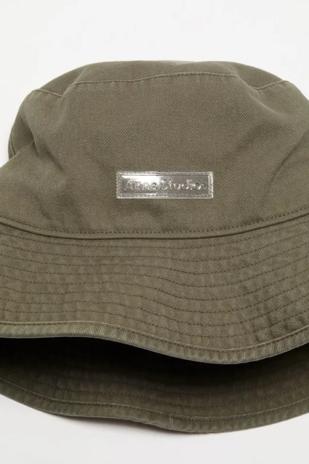 Acne Studios Twill Bucket Hat Khaki Green Women Hats Acne Studios Twill Bucket Hat Khaki Green Women Hats