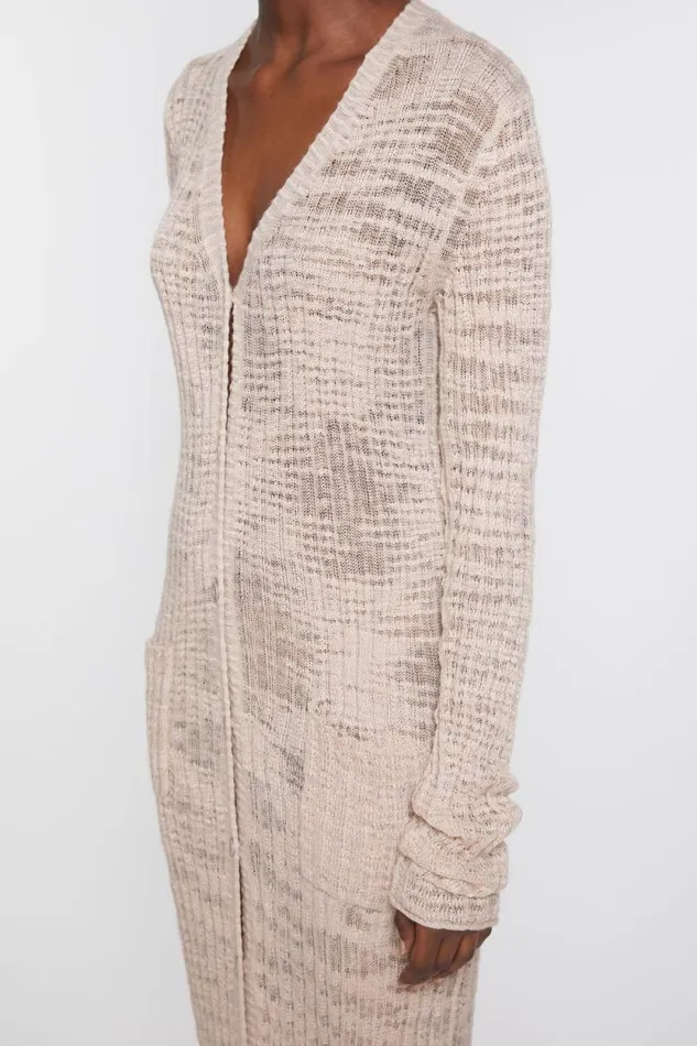 Acne Studios Wide Rib Cardigan Dusty Pink Women Knitwear Acne Studios Wide Rib Cardigan Dusty Pink Women Knitwear