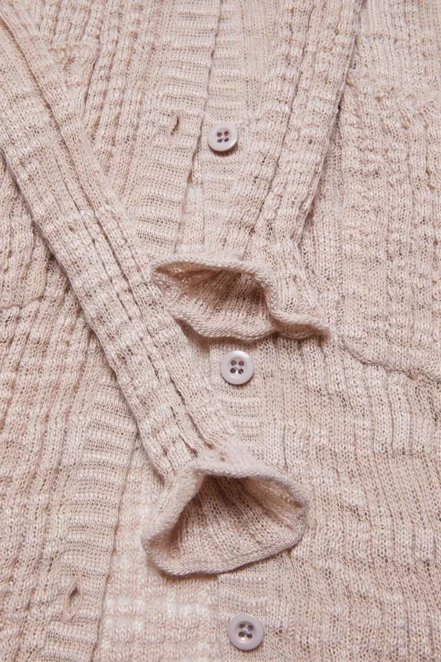 Acne Studios Wide Rib Cardigan Dusty Pink Women Knitwear Acne Studios Wide Rib Cardigan Dusty Pink Women Knitwear
