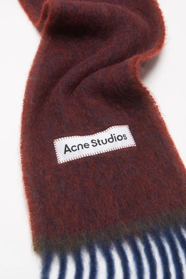 Acne Studios Wool Mohair Scarf 8211 Narrow Aubergine Blue Women Scarves Acne Studios Wool Mohair Scarf 8211 Narrow Aubergine Blue Women Scarves
