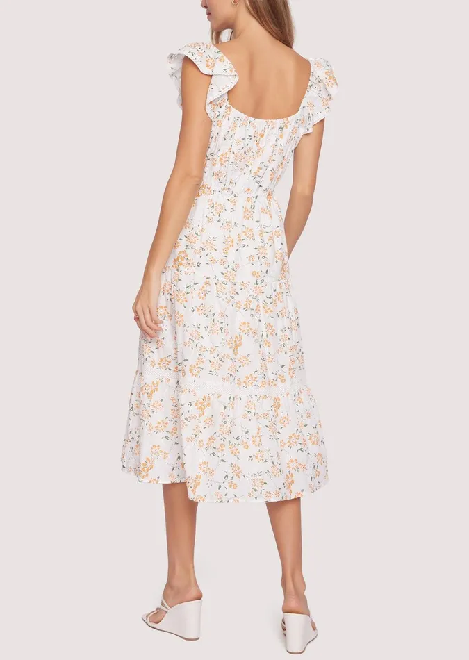 Acropolis Hills Midi Dress Whiteorangefloral Women Lost Wander Dresses
