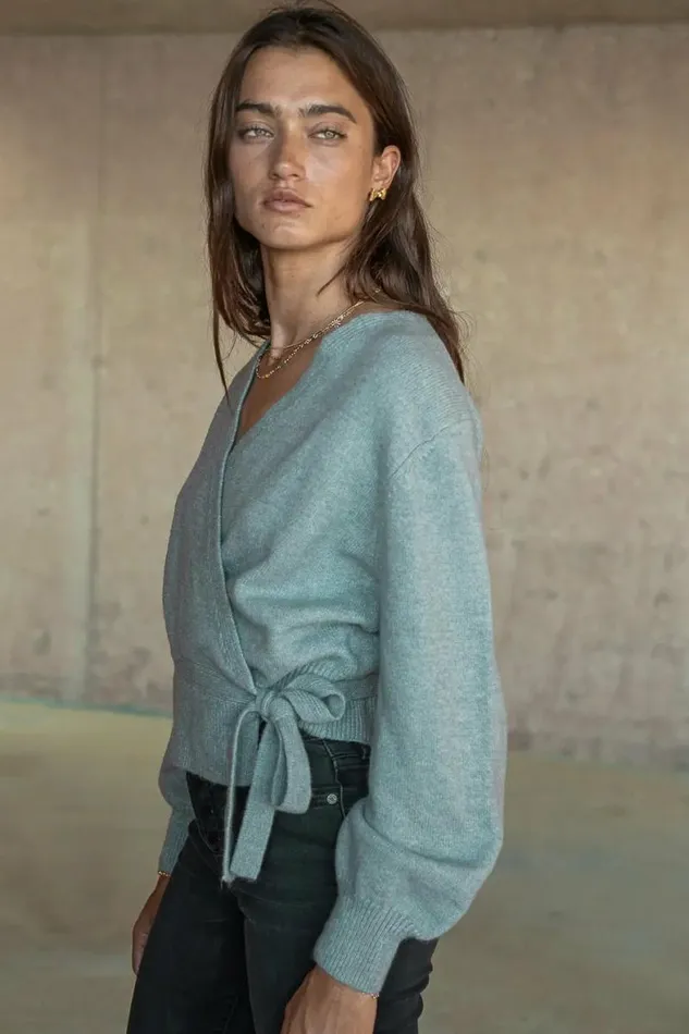 Addie Wrap Cardigan In Sage Sage Women Bohme Tops